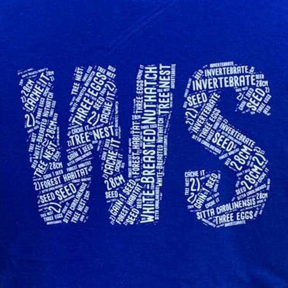 Wingspan Inspired Mens Medium Watercolor White Breasted Nuthatch Upcycled Tee - Picture 4 of 4